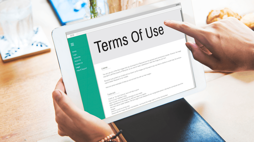 website compliant terms of use