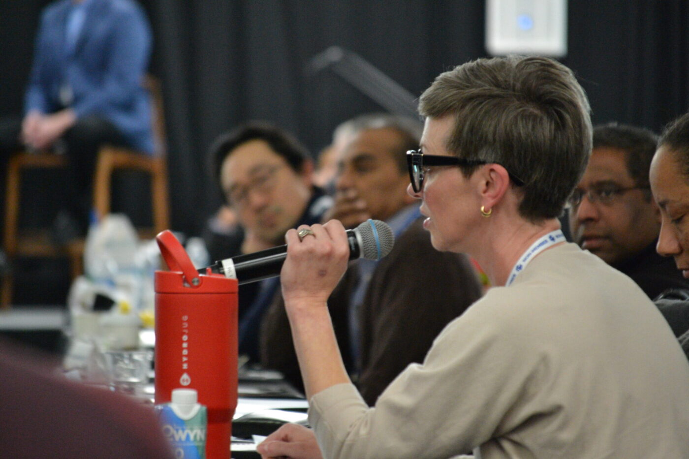HPS member sharing practice insights during a peer discussion